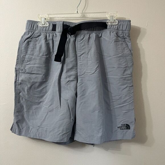 The North Face Mens Gray Chino Shorts Medium Classic 7.5" Belted Hiking Outdoors - Picture 4 of 8